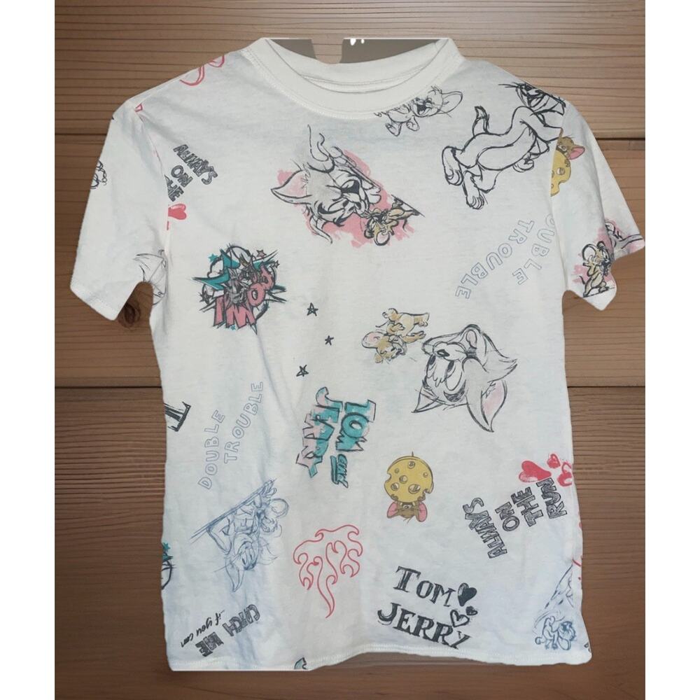 Women’s Junior Tom And Jerry Cartoon Character Top Tshirt Sz XS 1